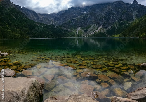 mountain lake mountain peak Morskie Oko Zakopane Poland view landscape