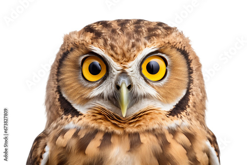 Captivating Owl s Gaze in Isolation -on transparent background