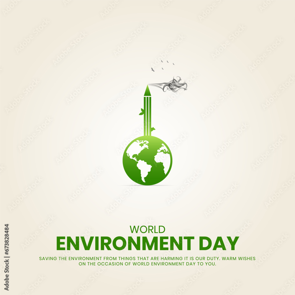 World Environment day, Creative Concept design for banner and poster. 3D illustration World Environment day, Creative Concept design for banner and poster. 3D illustration