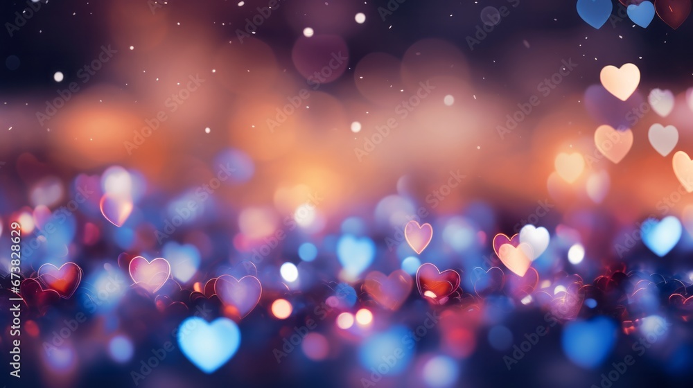 A blurry photo of a bunch of bokeh hearts. A Dreamy Collection of Hearts in Soft Focus wallpaper Background
