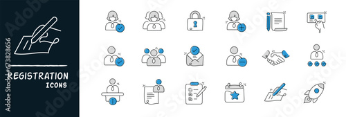 Registration Icons. Variety of Sign Up Symbols and Account Creation Graphics for a seamless registration process.