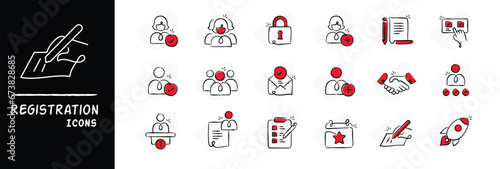 Registration Icons. Variety of Sign Up Symbols and Account Creation Graphics for a seamless registration process.