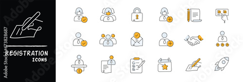 Registration Icons. Variety of Sign Up Symbols and Account Creation Graphics for a seamless registration process.