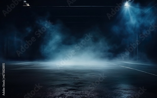 Dark street asphalt abstract dark blue background empty space