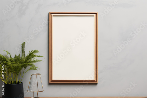 A Rustic Wooden Frame Adorned With a Potted Plant