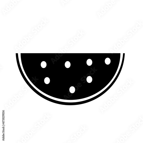 watermelon silhouette icon in black on white background
