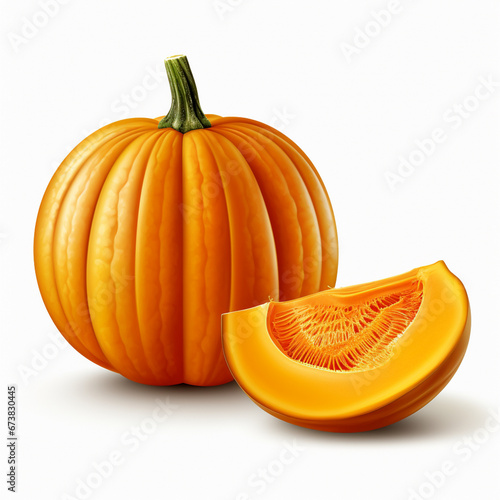 Set of Pumpkins, piece, slice isolate on white background