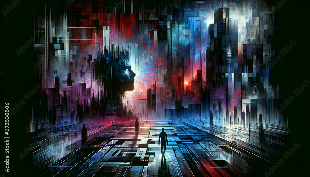 Abstract AI Interpretation of Fear and Depression Abstract AI Interpretation of Fear and Depression
