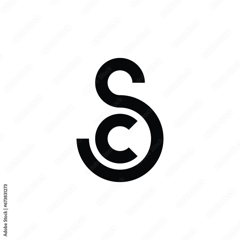 SC CS S C letter monogram initial based logo design SC CS S C letter monogram initial based logo design