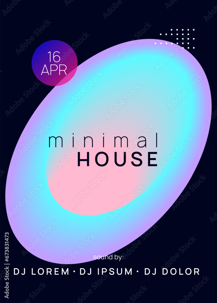 House Party. Sound And Nightlife Layout. Trendy Trance Banner. Memphis