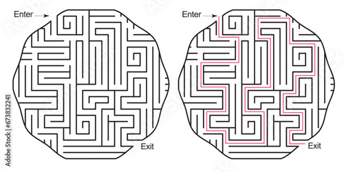 Mazes for kids in circular shape