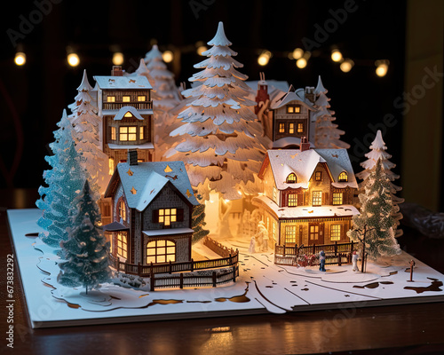 A beautiful 3D Christmas gift card © grey
