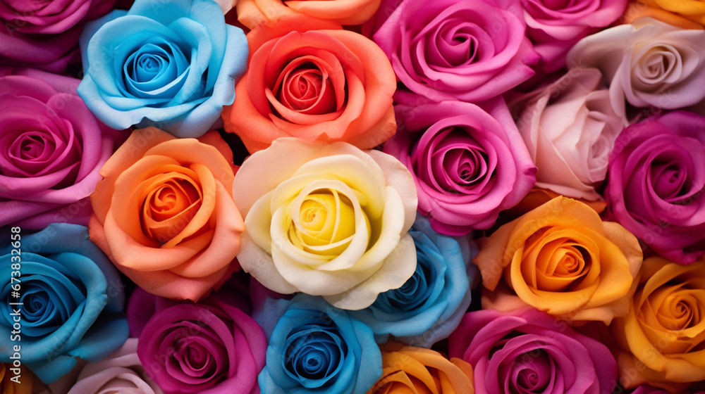 Colorful roses sold at various festivals. Colorful roses sold at various festivals.