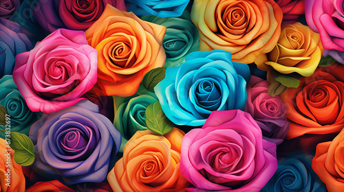 Colorful roses sold at various festivals.