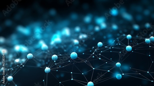 Interconnected 3D Dot Network. Abstract Technology Visualization.