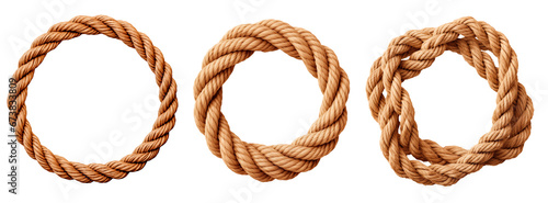 Tangled rope isolated on transparent or white background photo
