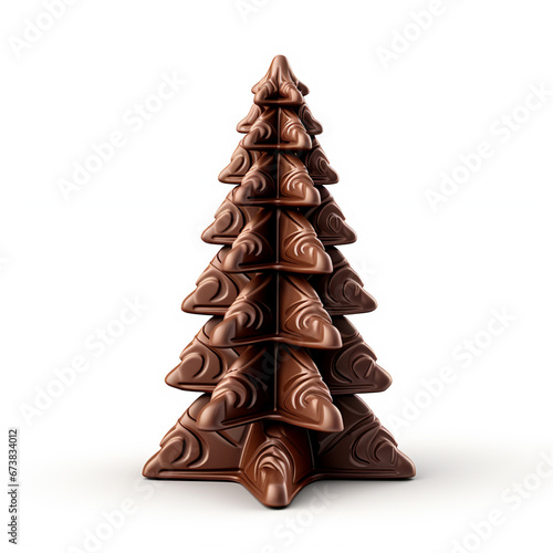 chocolate bar in form of a chritmas tree, AI Generative.