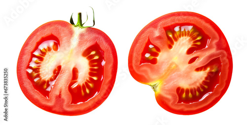 tomato slices isolated on a transparent background