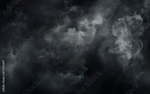 Fog and mist effect on black background. Smoke texture