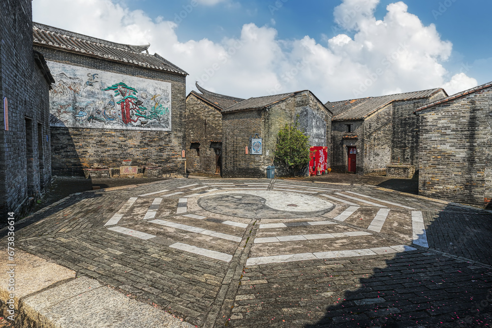 Obraz premium Licha Bagua, Zhaoqing city, Guangdong, China. Built 800 years ago, the village is the perfect example of a special category of the vernacular architecture of southern China.