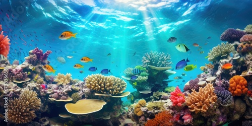 Colorful underwater world with a big variety of Sealife in tropical ocean © rabbit75_fot