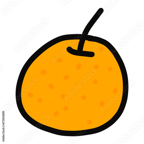 orange fruits cartoon icon