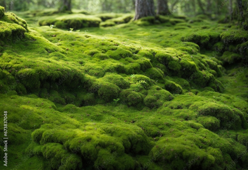 Close up shot green moss on the rocks Close up shot green moss on the rocks