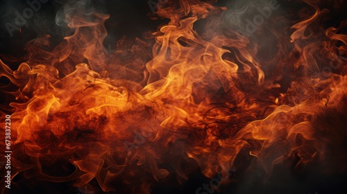 Burning fire background wallpaper with a dark black background