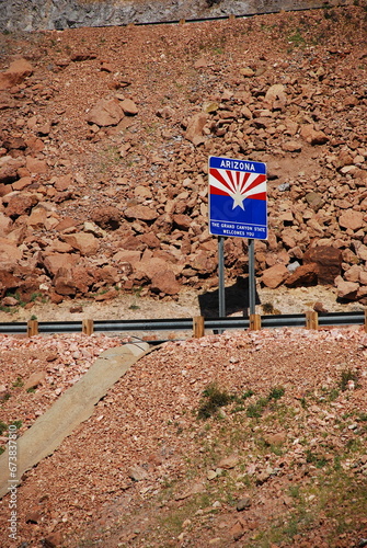 Canvas Print Welcome to Arizona Sign The Grand Canyon state welcome
