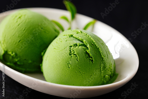 抹茶アイスクリーム　Green tea ice cream © Nishihama