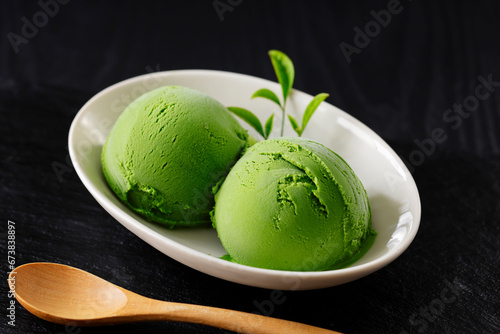 抹茶アイスクリーム　Green tea ice cream © Nishihama