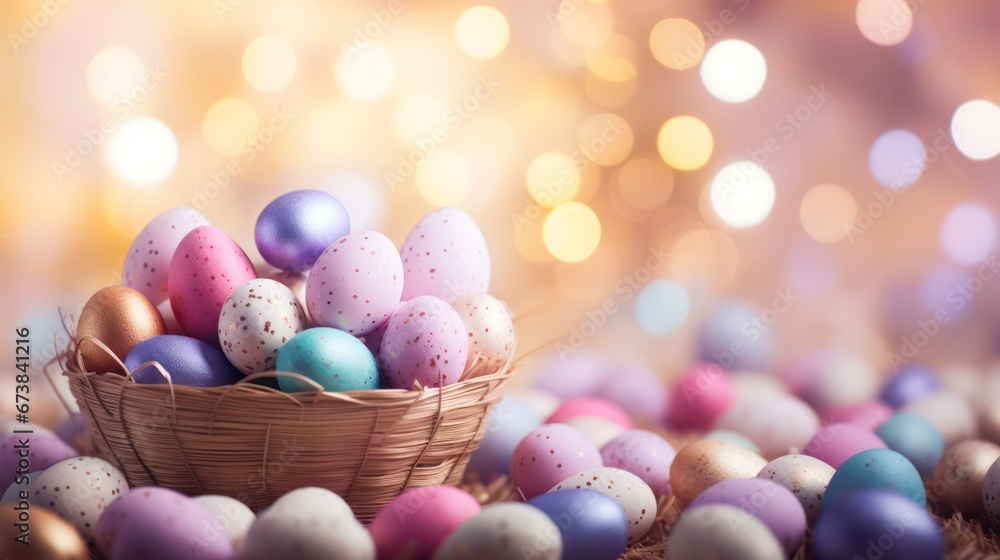 Easter Eggs In colorful and Bokeh Effects Easter Eggs In colorful and Bokeh Effects