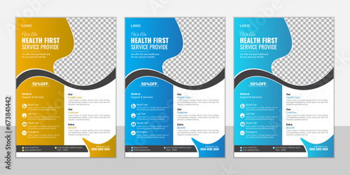 Corporate healthcare and medical flyer design layout, Commercial Professional Creative Medical Flyer Design Template, Creative Medical Flyer Layout,