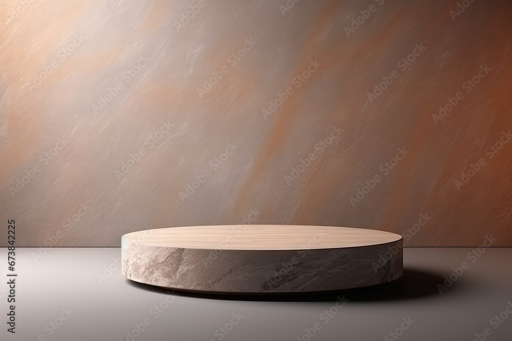 round concrete podestal for product placement - empty mockup template round concrete podestal for product placement - empty mockup template