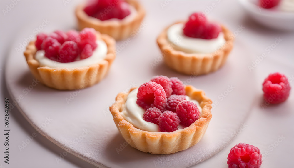 Raspberry one tartlet with cream filling isolated on soft background
Raspberry one tartlet with cream filling isolated on soft background