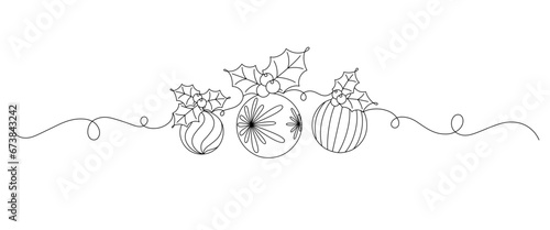 christmas ball line art style. vector christmas elements