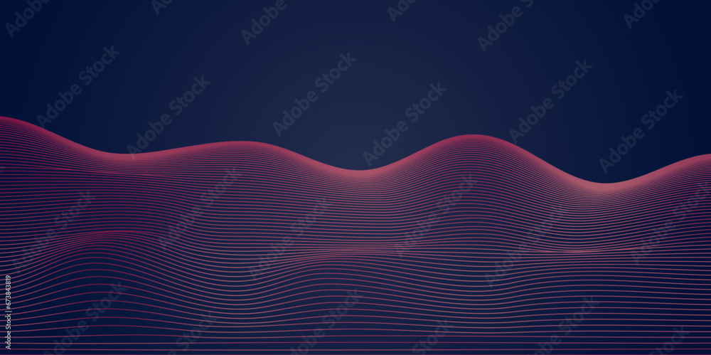 Abstract digital wave of particles. Futuristic point wave. Technology background vector. Vector illustration
