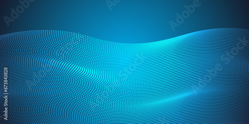 Abstract digital wave of particles. Futuristic point wave. Technology background vector. Vector illustration 