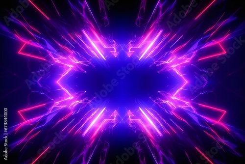 Background with intense violet neon glow in the sky. Generative AI © Selena