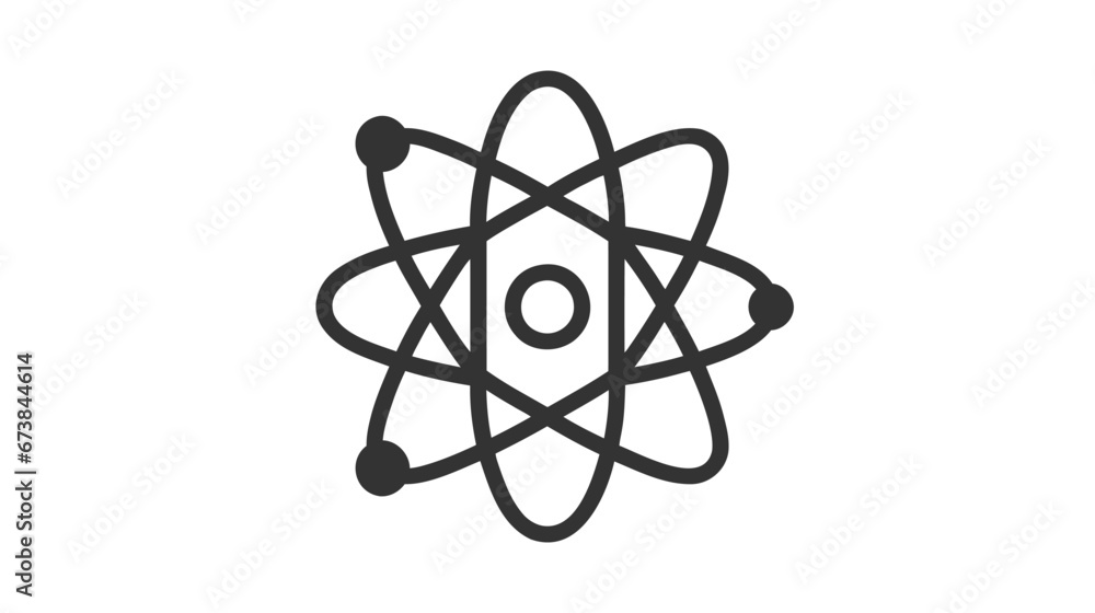 A stylized black atom icon with orbiting electrons. A stylized black atom icon with orbiting electrons.