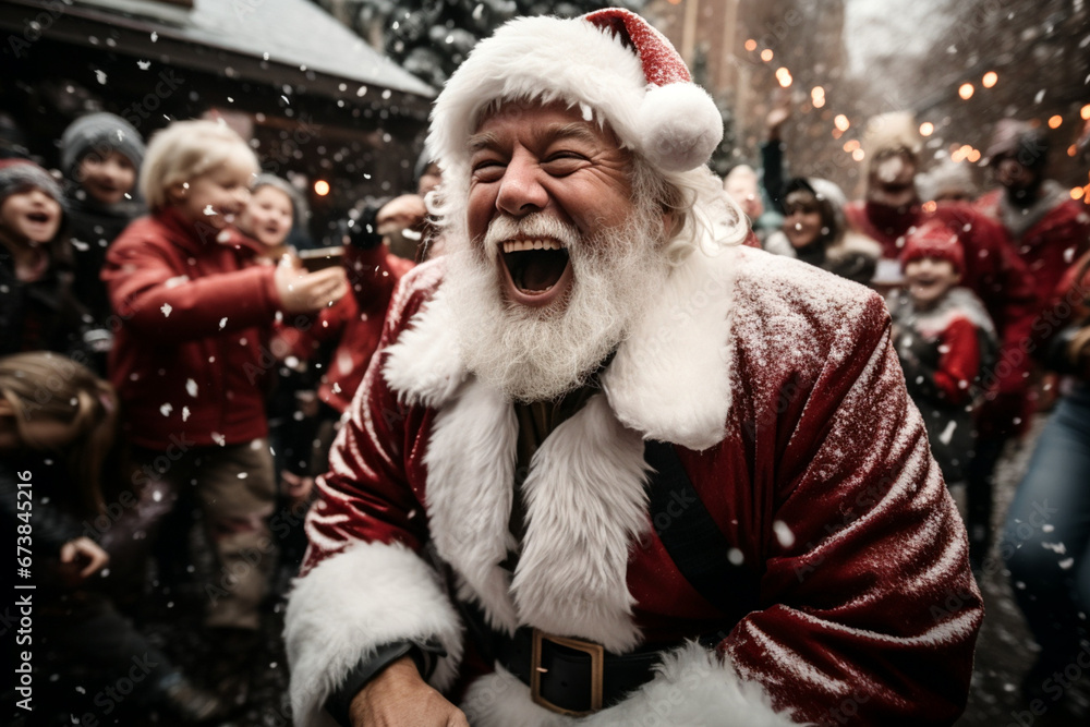 Santa Claus is playing with children Santa Claus is playing with children