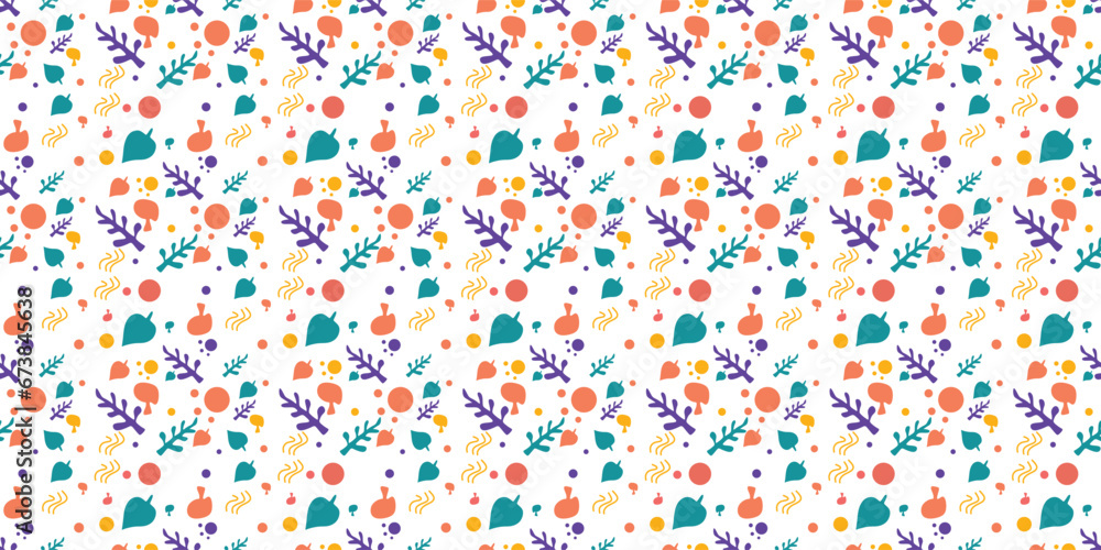 Hand drawn abstract leaves pattern Hand drawn abstract leaves pattern
