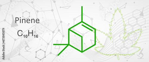 Structural chemical formula of alpha-pinene, an organic compound of the terpene class
