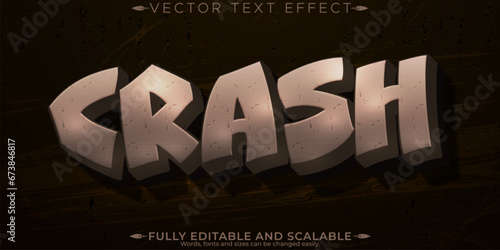 Crash text effect; editable accident and cartoon text style