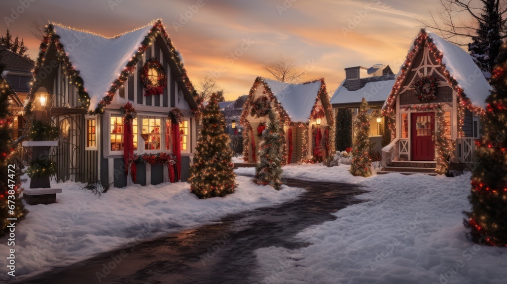 Christmas House in Winter Christmas House in Winter