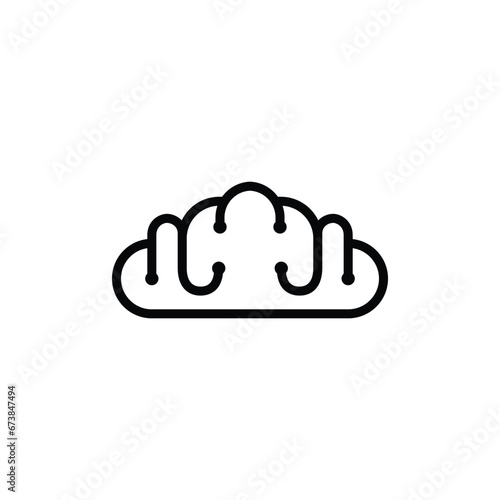 cloud computing thin line vector icon