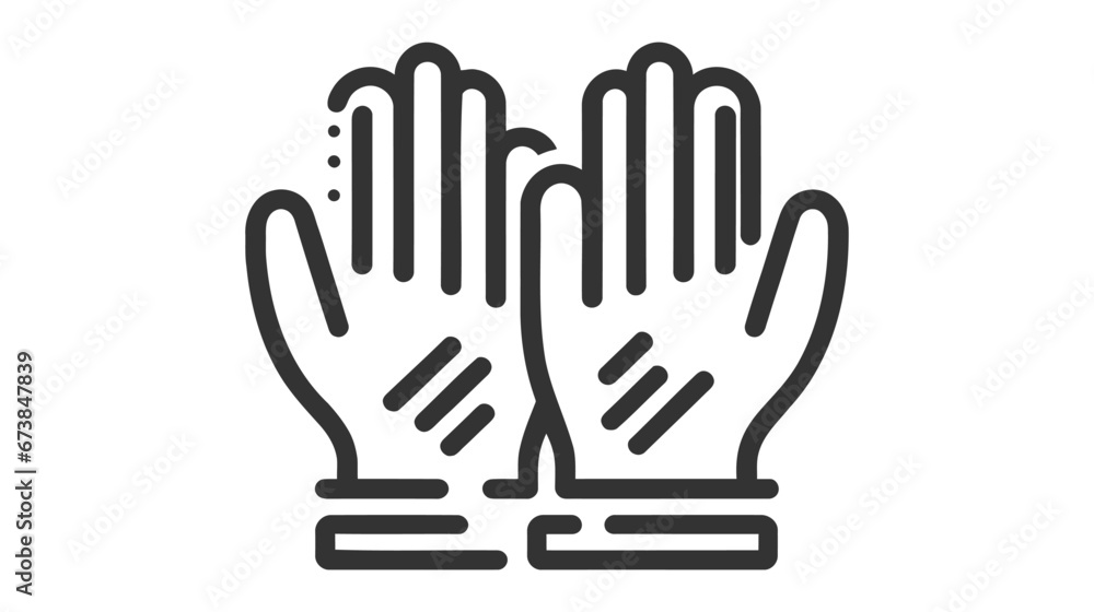 Protective glove. linear icon. Line with Editable stroke. Protective glove. linear icon. Line with Editable stroke.