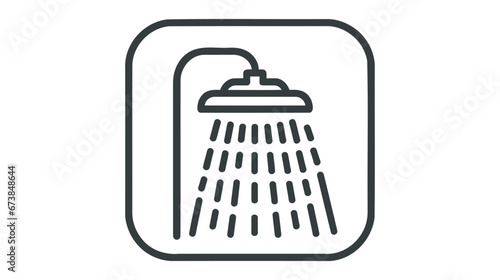 Shower icon on white background. Vector illustration