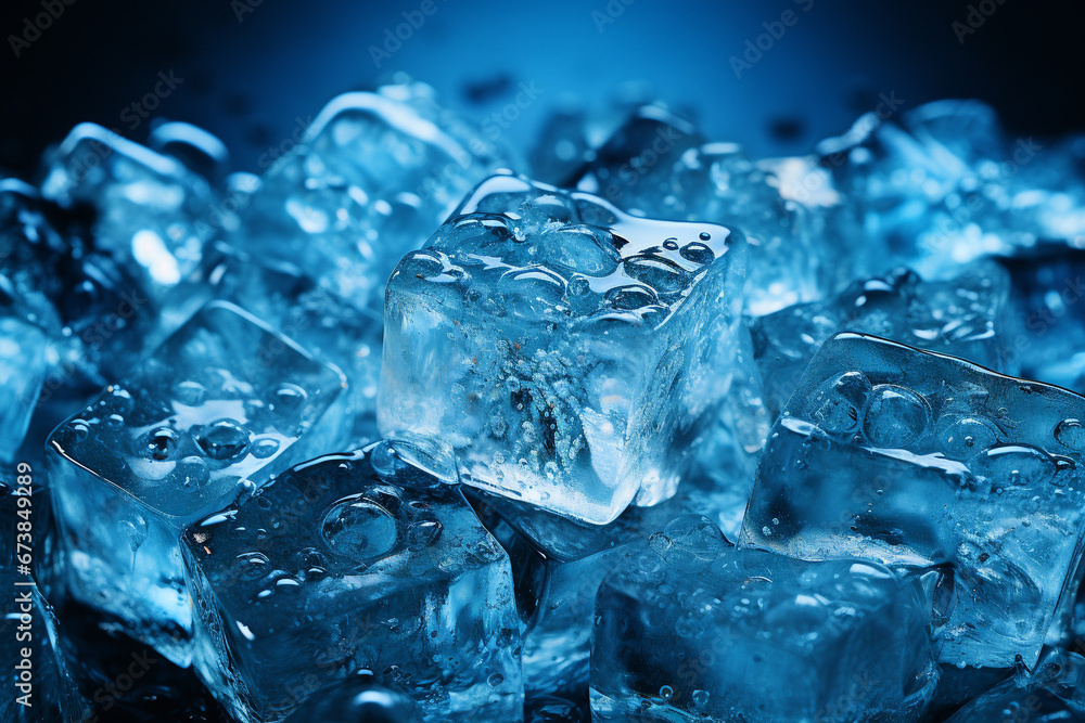 Icy blue cubes clustered together Icy blue cubes clustered together