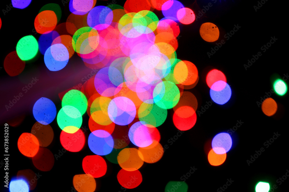 Blurred Christmas Lights Create a Colorful Abstract Winter Bokeh Background Scene